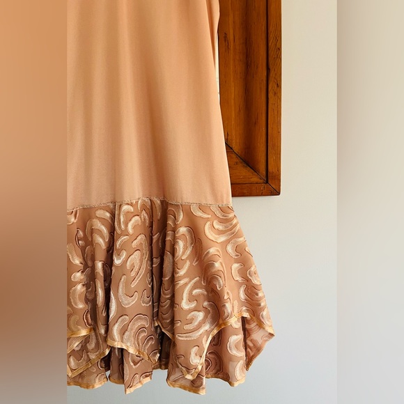 1980s Vintage Animal Print Ruffle Slip Dress - Picture 3 of 3